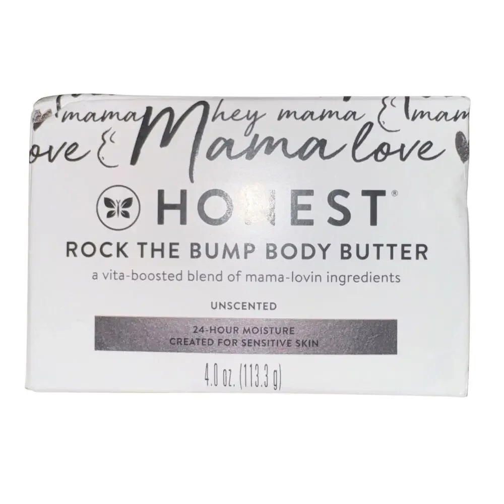 Honest Rock The Bump Body Butter 4oz Unscented 24 Hour Moisture Sensitive Skin